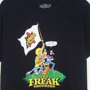 Fabulous Freak Brothers Amoeba Music Black T Shirt Official Freak Flag Fly Sz XL